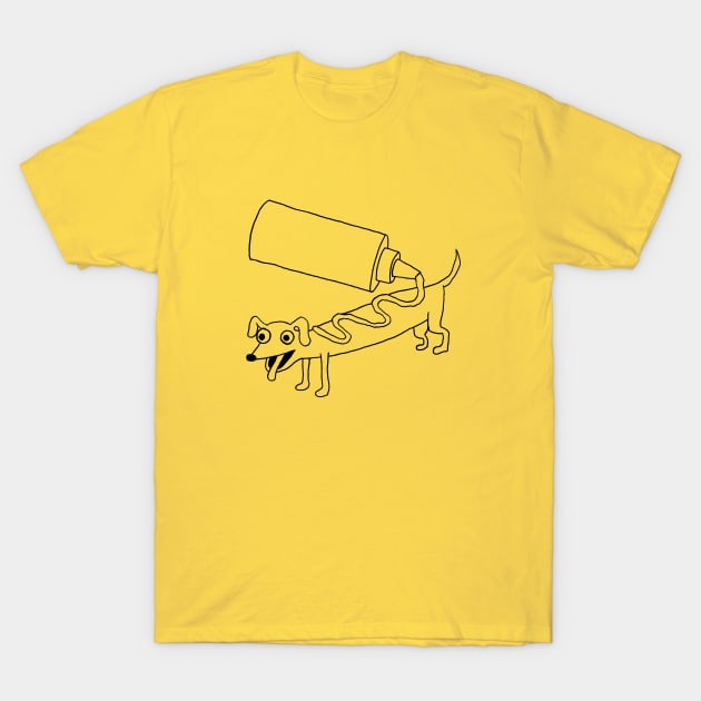 Hot Dog (line art) T-Shirt by NaylorsCartoons